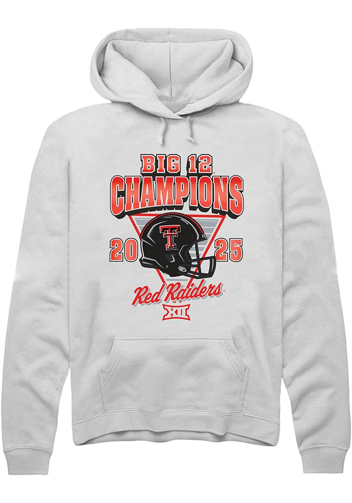 Texas Tech Red Raiders Unisex White 2025 Big 12 Football Champions Hoodie