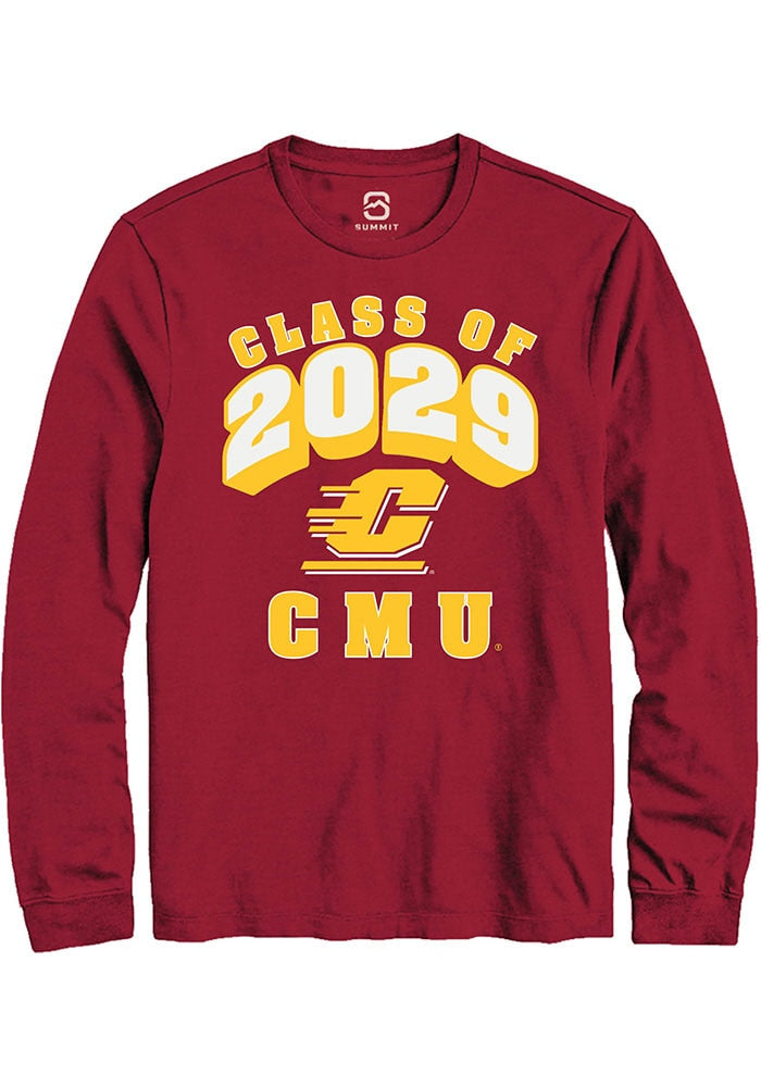 Central Michigan Chippewas Maroon Class of 2029 Long Sleeve T-Shirt