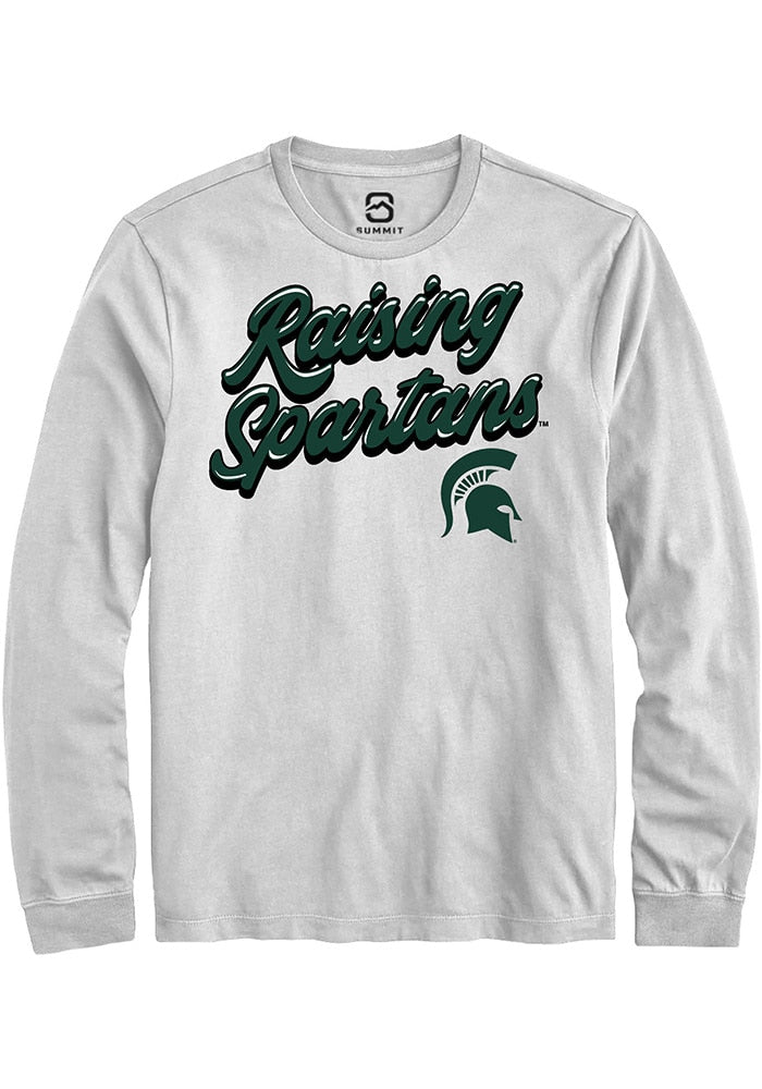 Michigan State Spartans White RAISING MASCOTS Long Sleeve T-Shirt