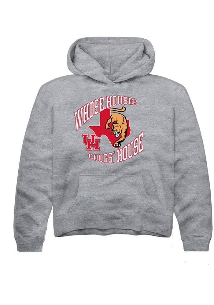 Houston Cougars Youth Grey Coog's House Long Sleeve Hoodie