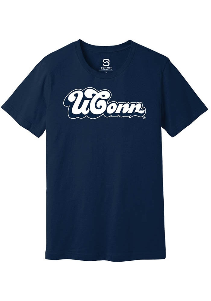 UConn Huskies Unisex Tailsweep Heather Navy Short Sleeve T-Shirt