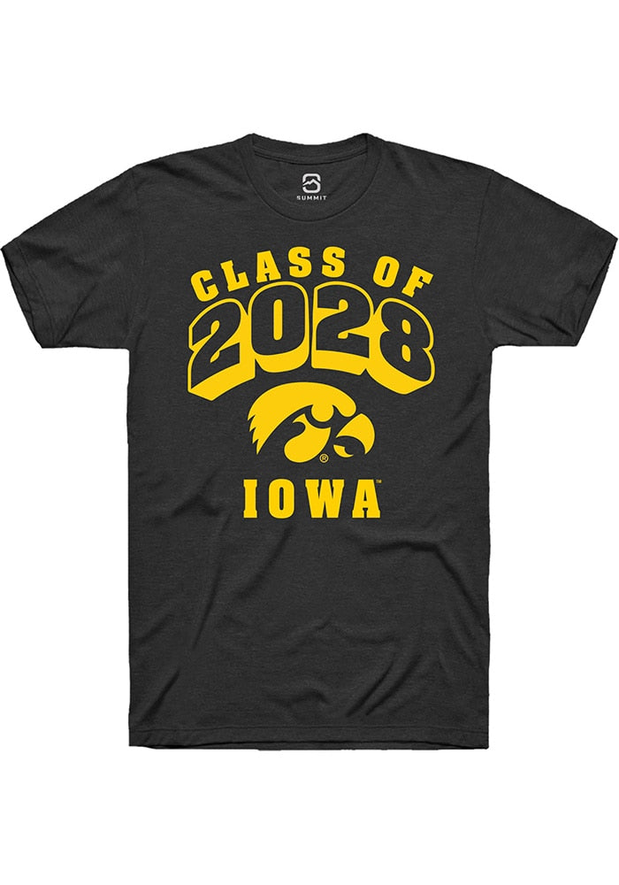 Iowa Hawkeyes Black Class of 2028 Short Sleeve T-Shirt
