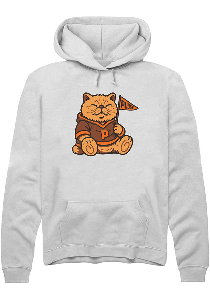 Unisex White Pudge Bear Hooded Sweatshirt