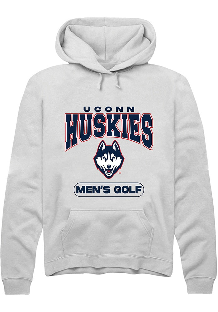 UConn Huskies Unisex Mens Golf White Hoodie