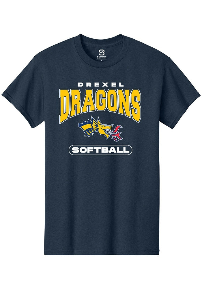 Drexel Dragons Navy Blue Softball Short Sleeve T-Shirt