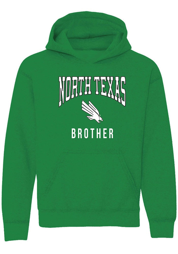 North Texas Mean Green Youth Kelly Green Brother Long Sleeve Hoodie