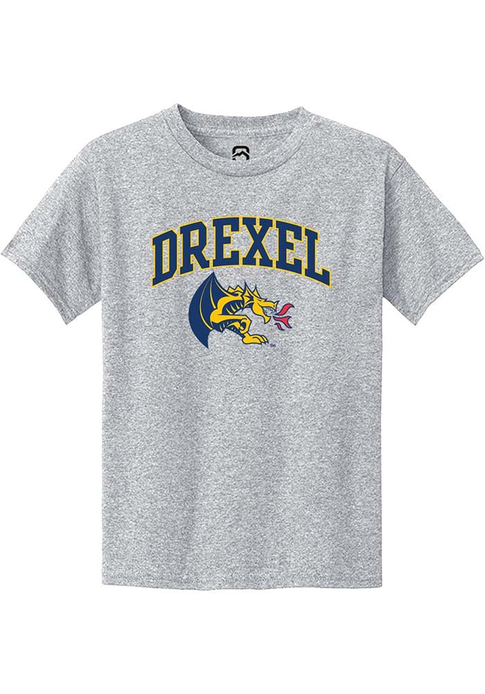 Drexel Dragons Youth Grey Arch Logo Short Sleeve T-Shirt