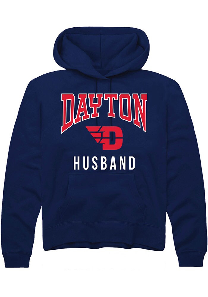 Dayton Flyers Mens Navy Blue Husband Long Sleeve Hoodie
