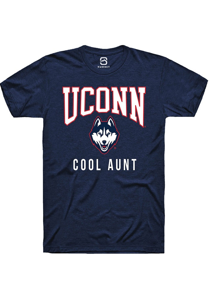 UConn Huskies Unisex Cool Aunt Navy Short Sleeve T-Shirt