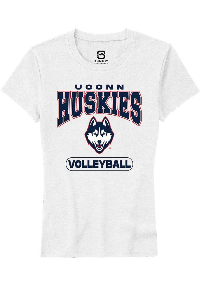 UConn Huskies Womens Volleyball White Short Sleeve T-Shirt