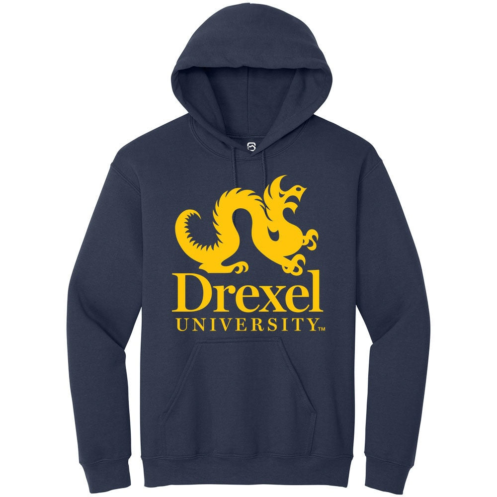 Drexel Dragons Mens Navy Blue Primary Logo Long Sleeve Hoodie