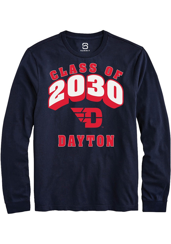 Dayton Flyers Navy Blue Class of 2030 Long Sleeve T-Shirt