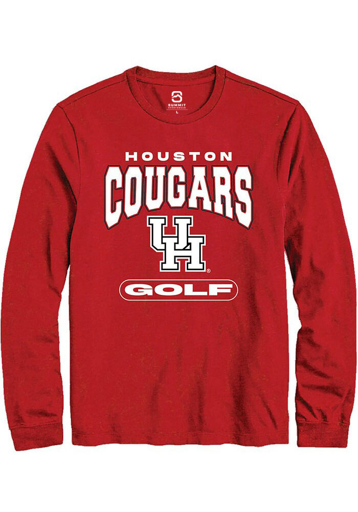Houston Cougars Red Golf Long Sleeve T-Shirt
