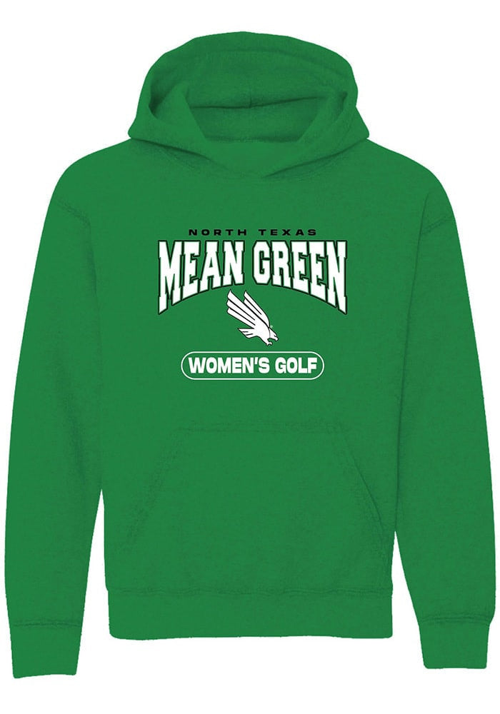 North Texas Mean Green Youth Kelly Green Women's Golf Long Sleeve Hoodie