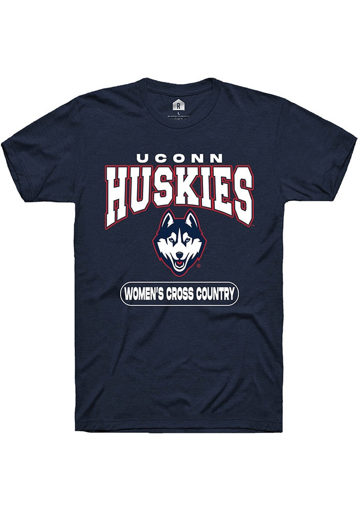 UConn Huskies Unisex Womens Cross Country Navy Short Sleeve T-Shirt