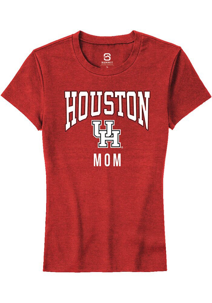 Houston Cougars Womens Red Mom Short Sleeve T-Shirt