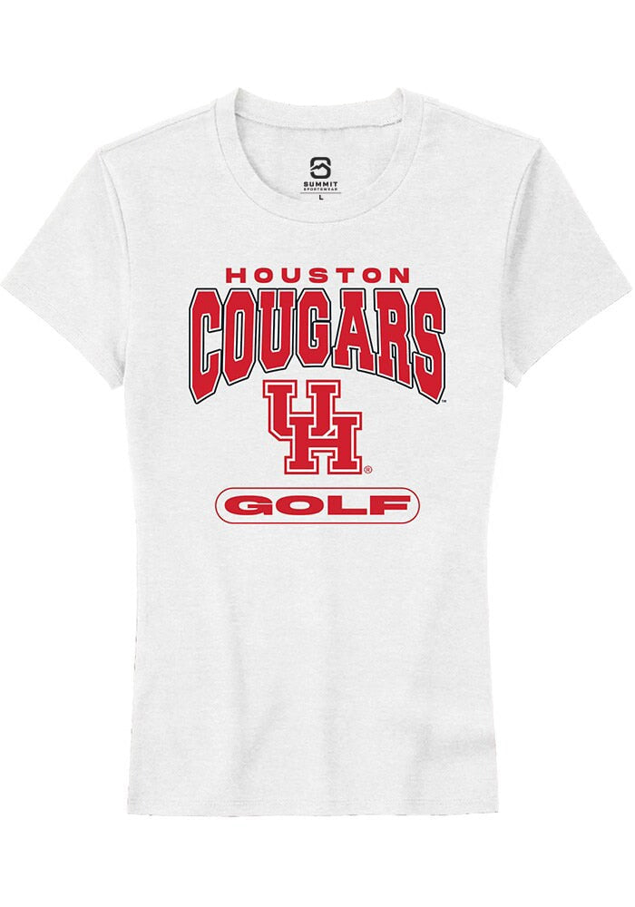 Houston Cougars Womens White Golf Short Sleeve T-Shirt