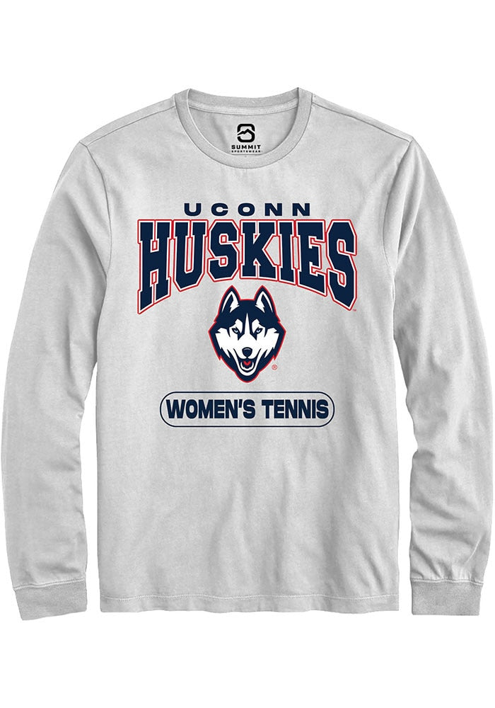 UConn Huskies Unisex Womens Tennis White Long Sleeve T-Shirt