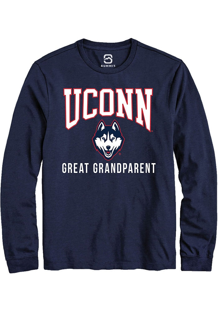 UConn Huskies Unisex Great Grandparent Navy Long Sleeve T-Shirt