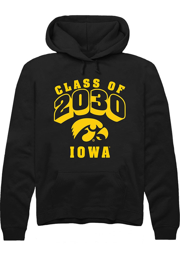 Iowa Hawkeyes Mens Black Class of 2030 Long Sleeve Hoodie