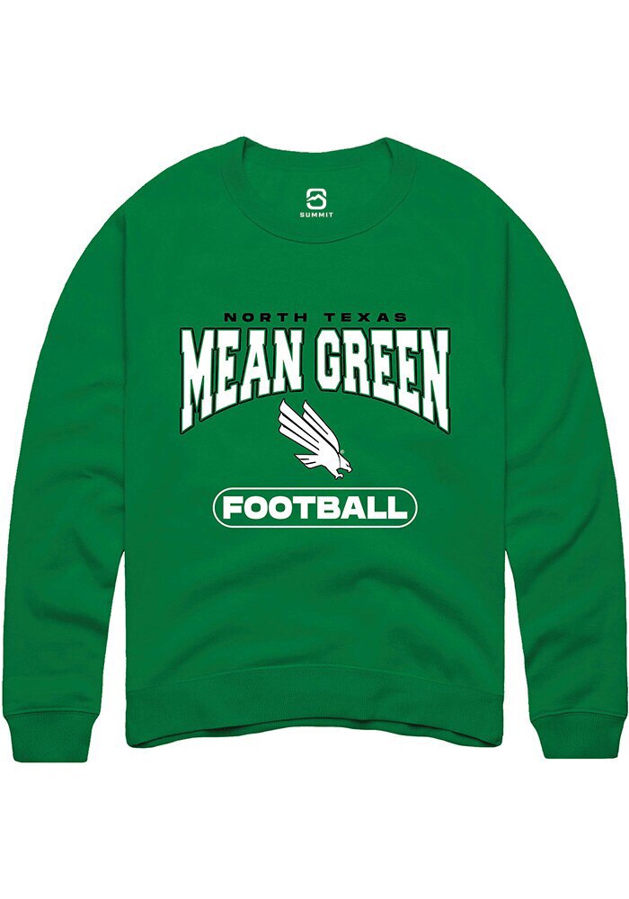 North Texas Mean Green Mens Kelly Green Football Long Sleeve Crew Sweatshirt