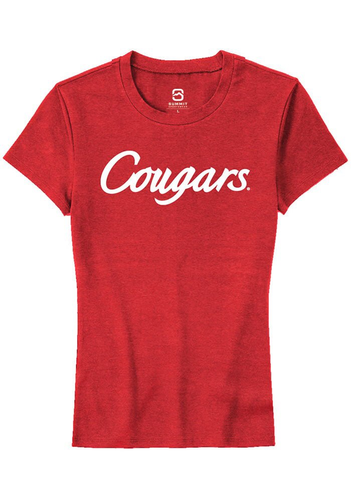 Houston Cougars Womens Red Alternate Logo Short Sleeve T-Shirt