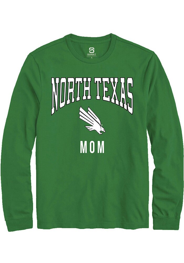 North Texas Mean Green Kelly Green Mom Long Sleeve T-Shirt
