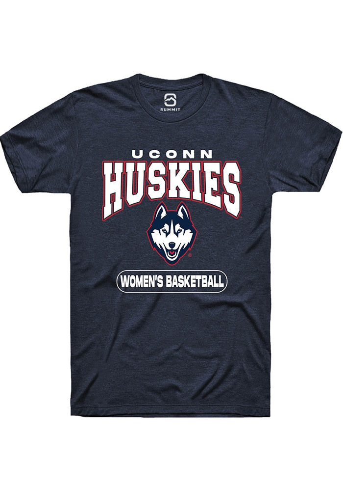 UConn Huskies Unisex Womens Basketball Heather Navy Short Sleeve T-Shirt