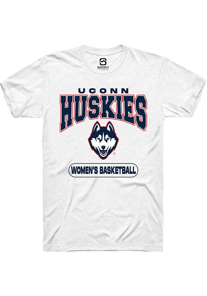 UConn Huskies Unisex Womens Basketball White Short Sleeve T-Shirt