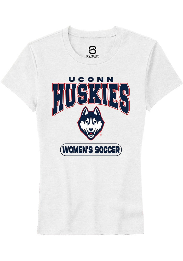 UConn Huskies Womens Womens Soccer White Short Sleeve T-Shirt