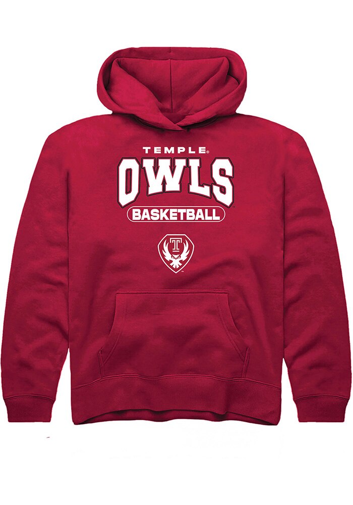 Temple Owls Youth Cardinal Basketball Long Sleeve Hoodie