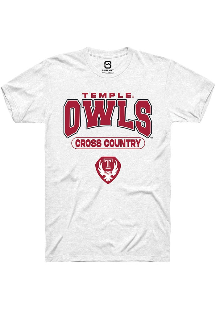 Temple Owls White Cross Country Short Sleeve T-Shirt