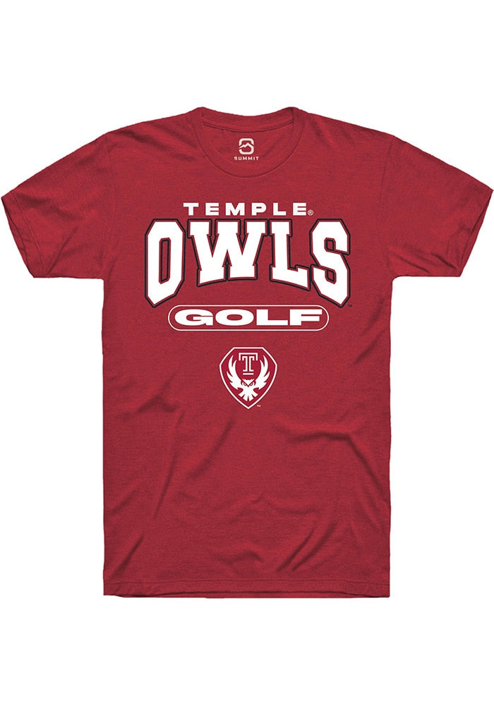 Temple Owls Cardinal Golf Short Sleeve T-Shirt
