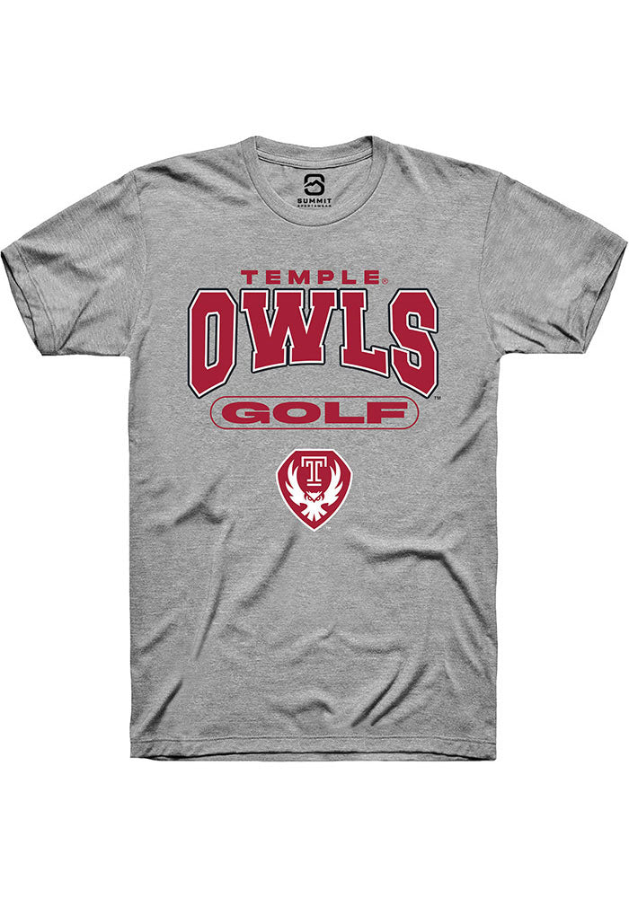 Temple Owls Grey Golf Short Sleeve T-Shirt