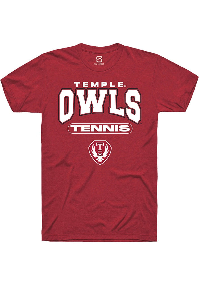 Temple Owls Cardinal Tennis Short Sleeve T-Shirt