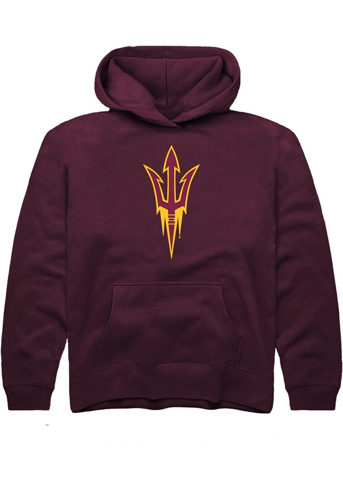 Arizona State Sun Devils Youth Maroon Primary Logo Long Sleeve Hoodie