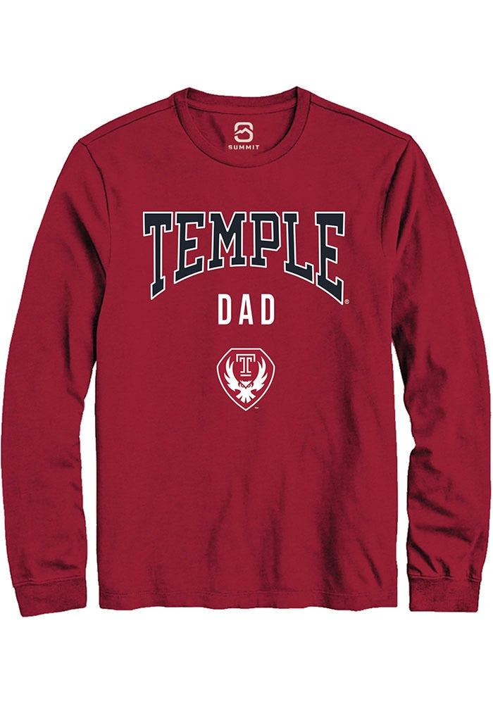 Temple Owls Cardinal Dad Long Sleeve T-Shirt
