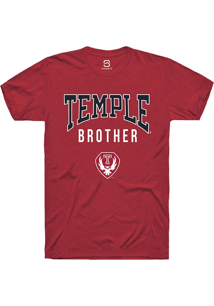 Temple Owls Cardinal Brother Short Sleeve T-Shirt