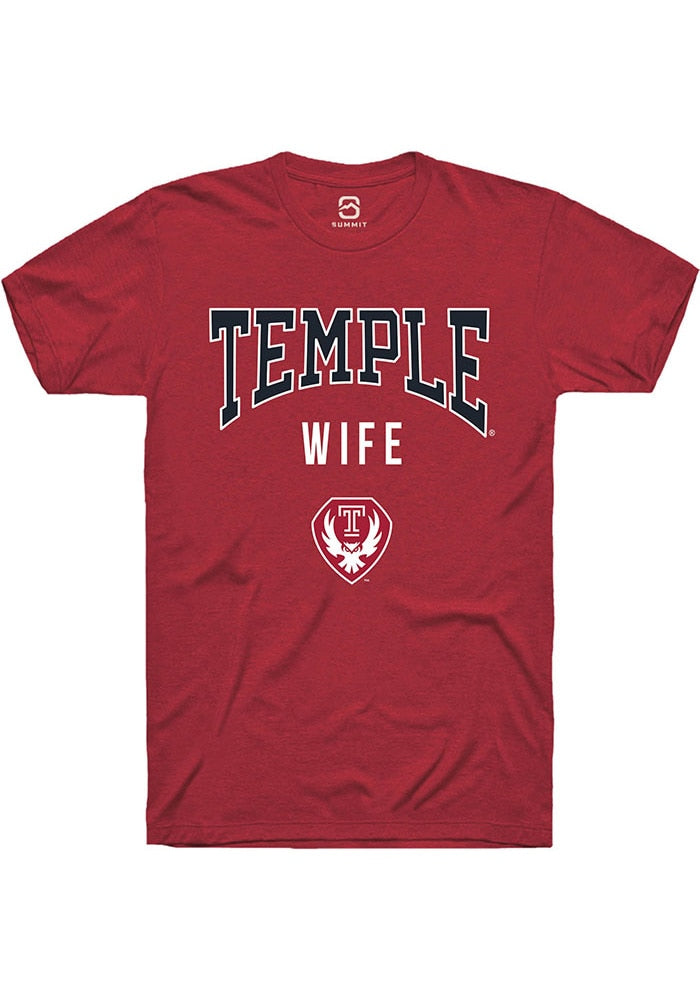 Temple Owls Cardinal Wife Short Sleeve T-Shirt