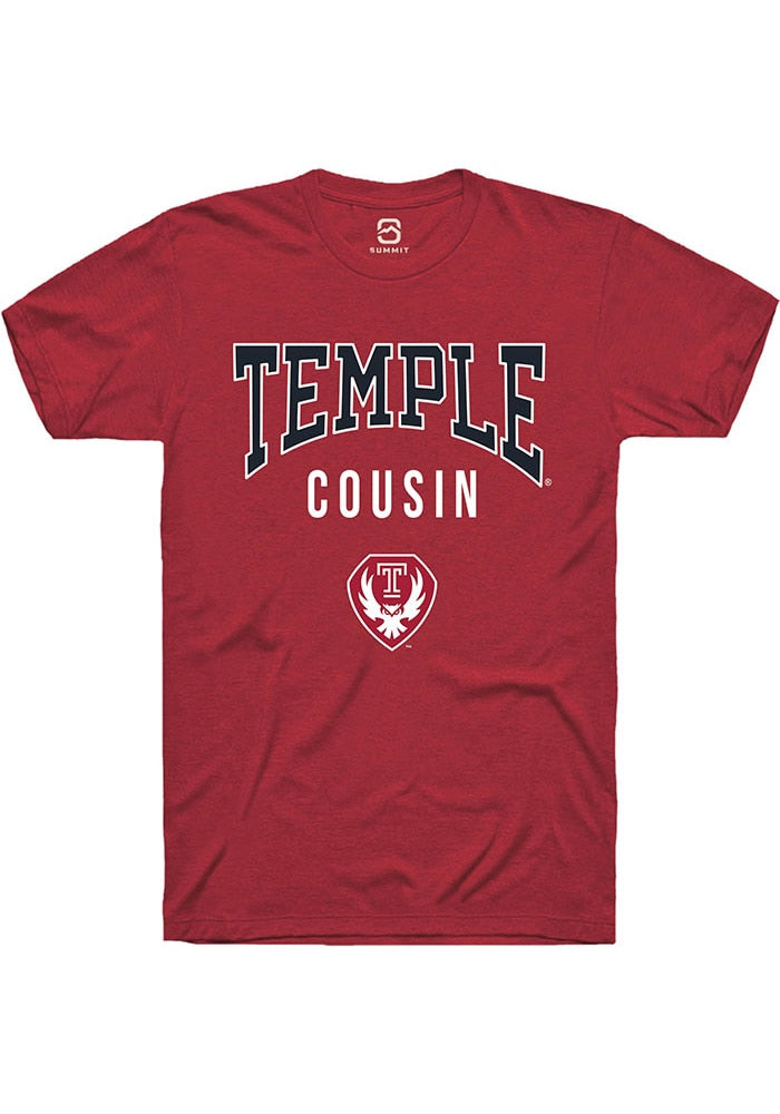 Temple Owls Cardinal Cousin Short Sleeve T-Shirt