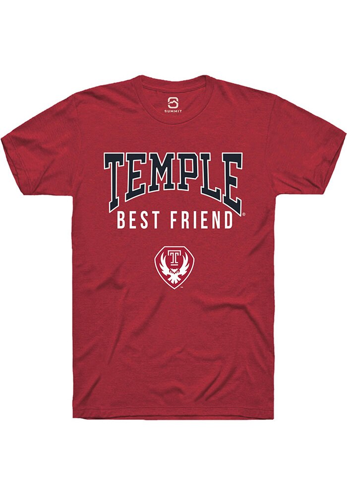 Temple Owls Cardinal Best Friend Short Sleeve T-Shirt