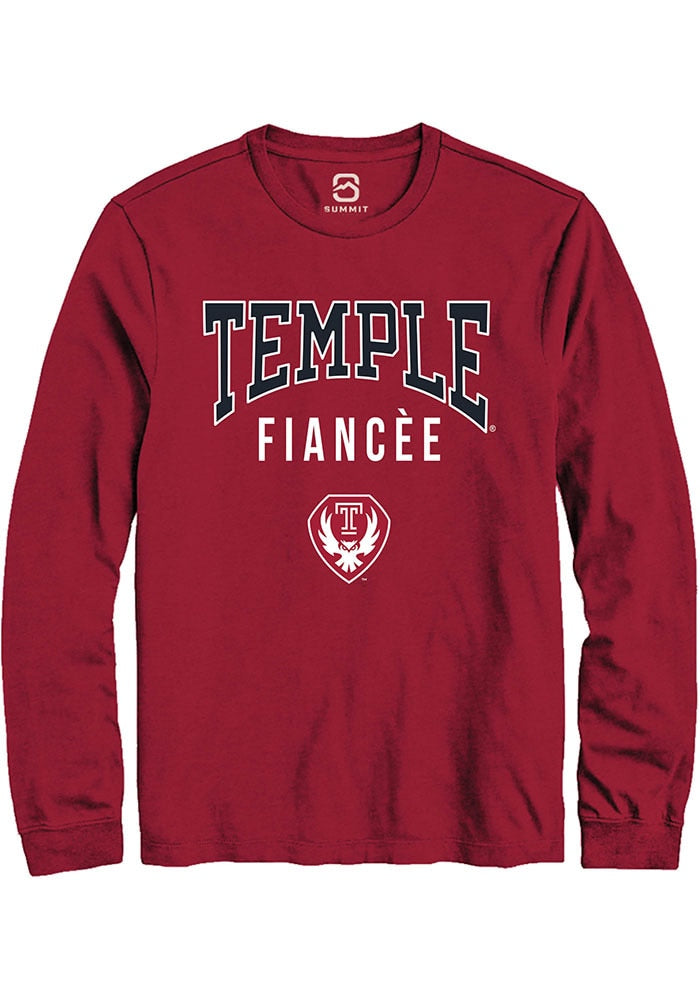 Temple Owls Cardinal Fiancée Long Sleeve T-Shirt