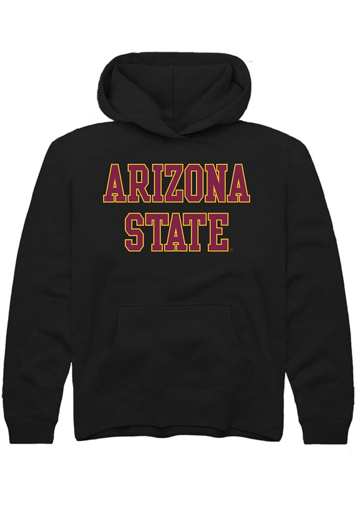 Arizona State Sun Devils Youth Black Straight Block Long Sleeve Hoodie