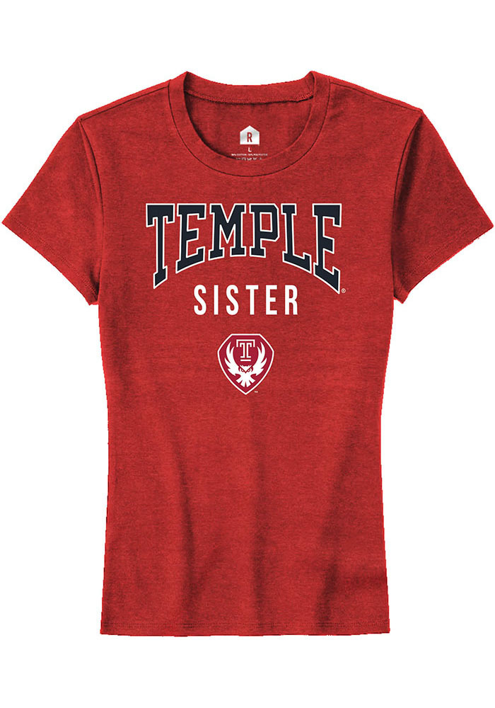Temple Owls Womens Red Sister Short Sleeve T-Shirt