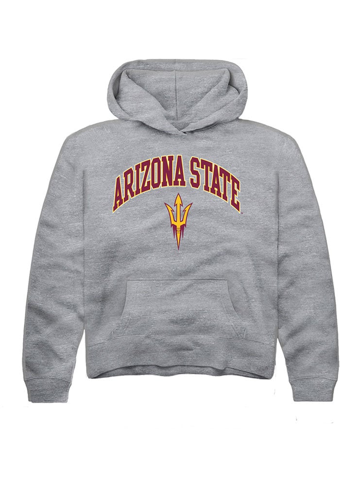 Arizona State Sun Devils Youth Grey Arch Logo Long Sleeve Hoodie
