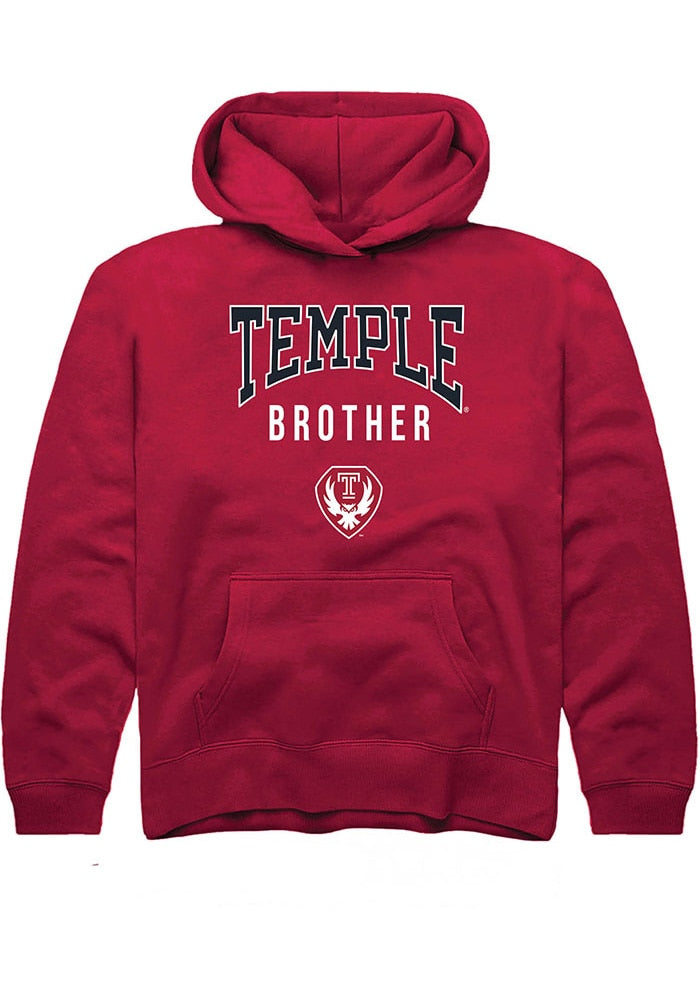 Temple Owls Youth Cardinal Brother Long Sleeve Hoodie