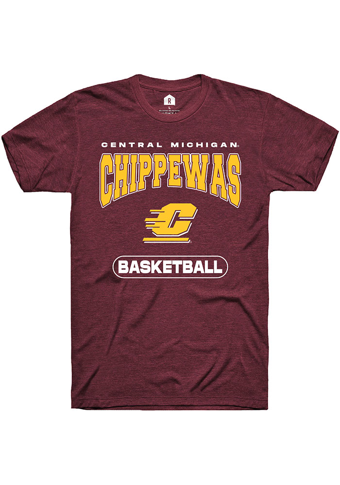 Central Michigan Chippewas Maroon Basketball Short Sleeve T-Shirt