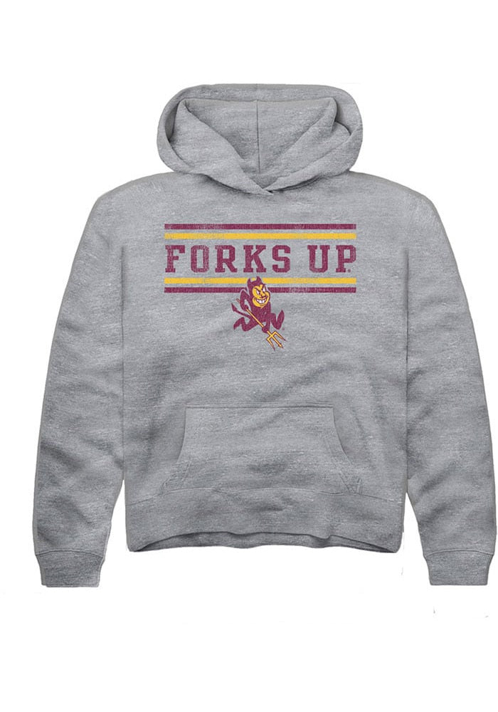Arizona State Sun Devils Youth Grey Bars Long Sleeve Hoodie