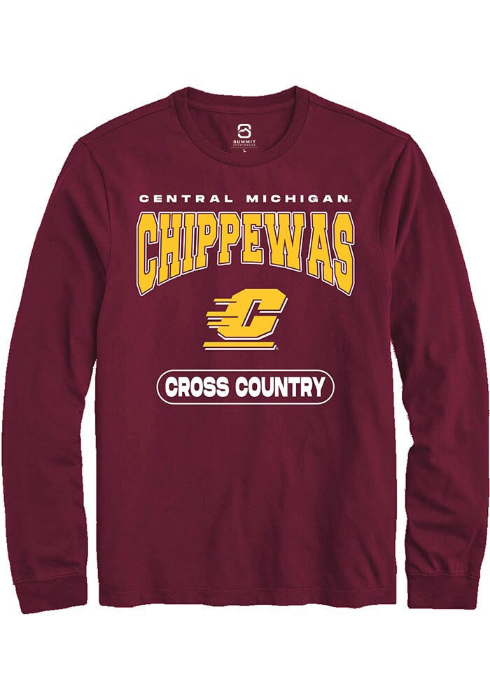 Central Michigan Chippewas Maroon Cross Country Long Sleeve T-Shirt