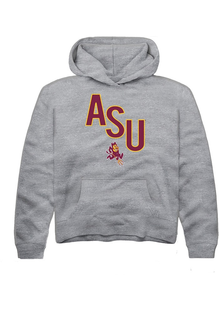 Arizona State Sun Devils Youth Grey Initials Long Sleeve Hoodie